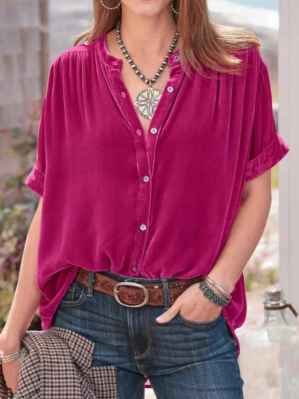 Round Neck Short Sleeve Shirt