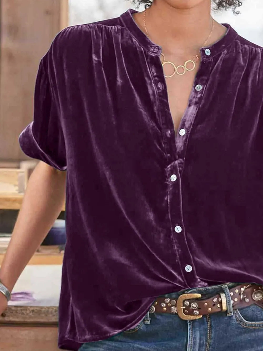 Round Neck Short Sleeve Shirt